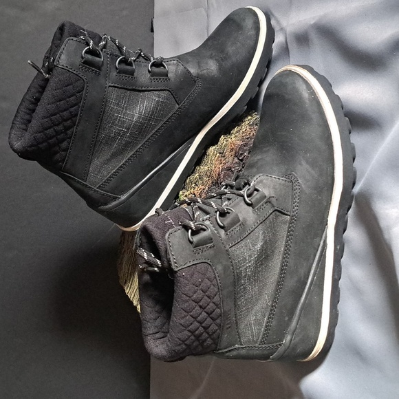 LL Bean Tek 2.5 Snow Boots Womens 9 Medium Black Leather Wedge D Ring 100g - Picture 2 of 7